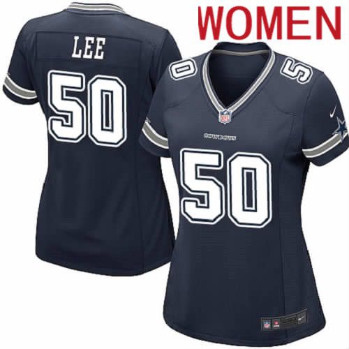 Women Dallas Cowboys #50 Sean Lee Nike Navy Game Team NFL Jersey->women nfl jersey->Women Jersey